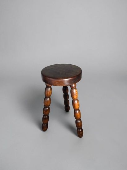 Charles DUDOUYT (1885–1946)
Solid wood stool
Olive-colored...