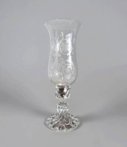 BACCARAT
Crystal candleholder with a twisted-ribbed...
