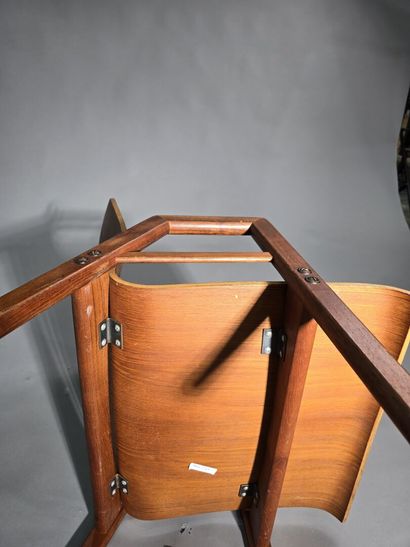 Pair of Scandinavian teak armchairs
Square-section...