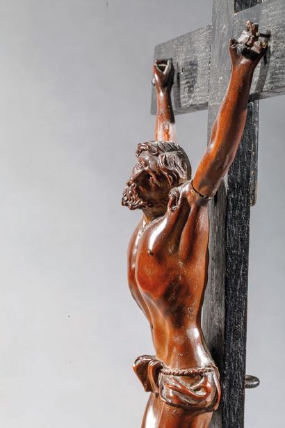 Crucifix depicting Christ, carved from boxwood.
Base...