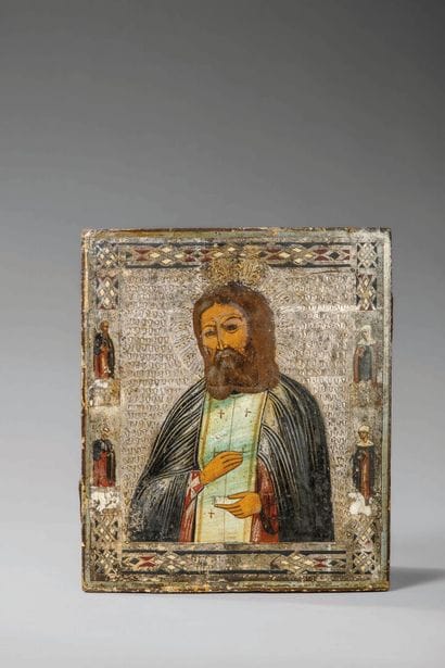 RUSSIA
Orthodox icon painted in tempera depicting...