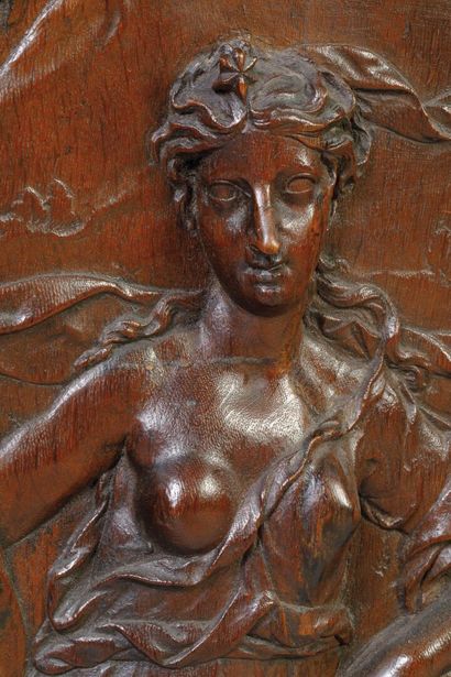Beautiful panel of scalloped wood paneling...