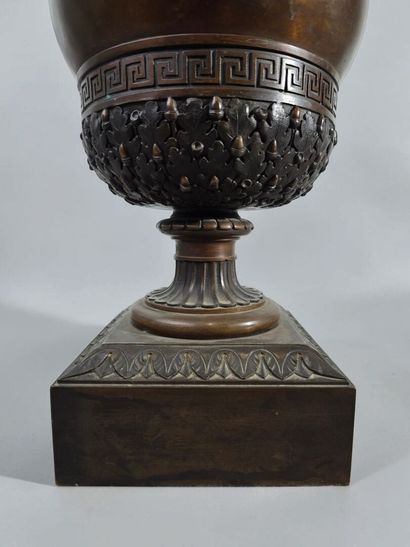 A significant antique-style bronze vase with...