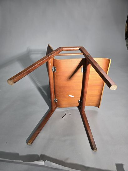 Pair of Scandinavian teak armchairs
Square-section...