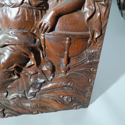 Beautiful panel of scalloped wood paneling...