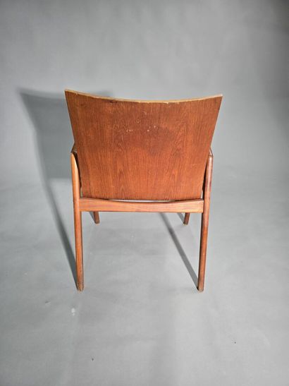 Pair of Scandinavian teak armchairs
Square-section...