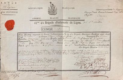 Congé de réforme, en partie imprimé avec...