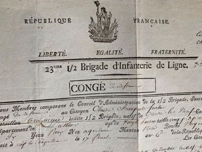 Congé de réforme, en partie imprimé avec...