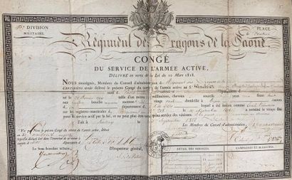 Congé du service de l'armée active à entête...