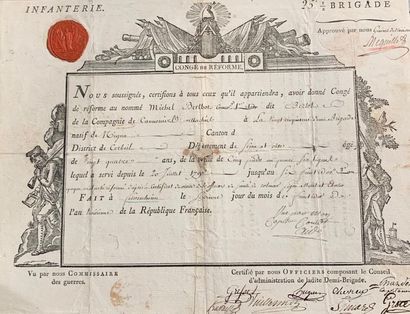 Congé de réforme signé par le Général Mequillet,...