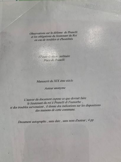 Prunelli Di Fiumorbo: observations sur la...