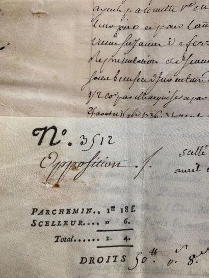LOUIS XVI, Acte de vente sur vélin signé...