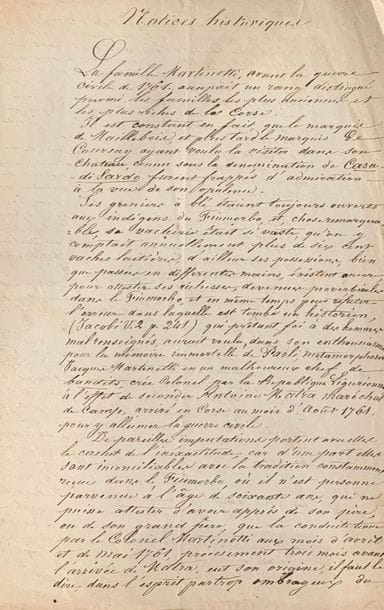 Notice historique manuscrite sur la famille...