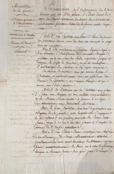 Lot de deux lettres comprenant:
- Ordonnance...