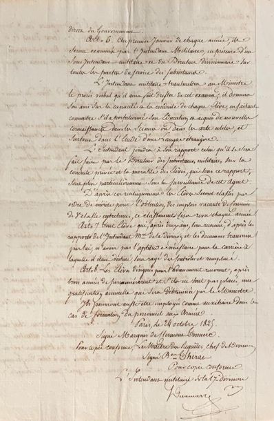 Lot de deux lettres comprenant:
- Ordonnance...