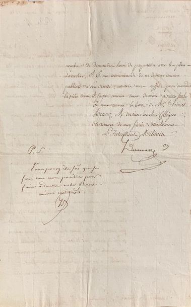 Lot de deux lettres comprenant:
- Ordonnance...