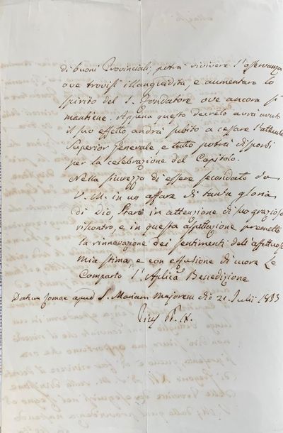 PAPE PIE IX (1792-1878). L.A.S adressée au...