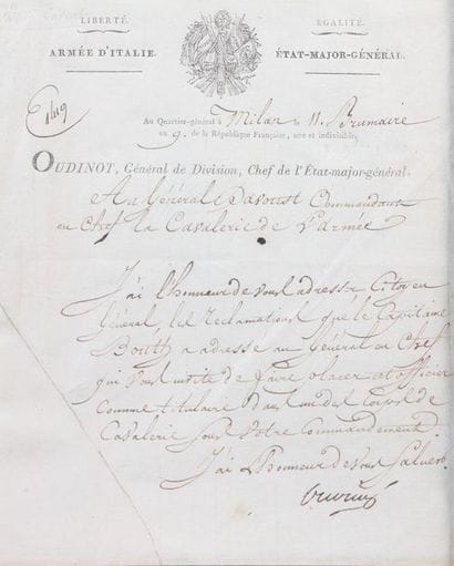 L.S. à entête du général Odinot au général...