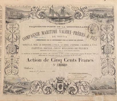Action de 500 Francs de la Compagnie maritime...