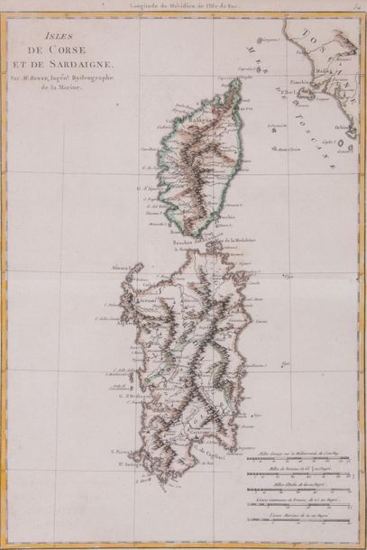 M. BONNE 
Carte de la Corse et de la Sardaigne.
35...