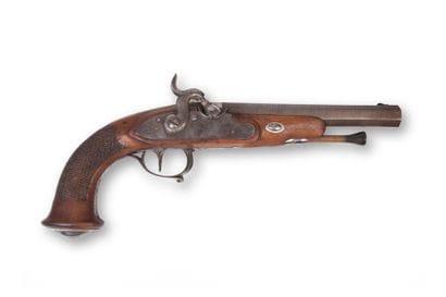Pistolet à percussion d’officier. 
Canon...