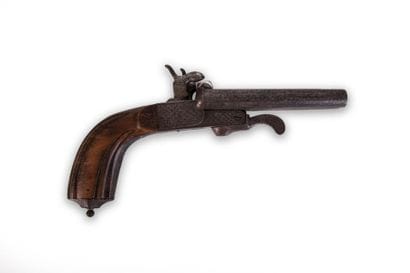 Pistolet double à broche de vénerie. 
Canons...