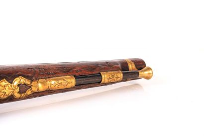 Paire de pistolets à silex italiens d’officier,...
