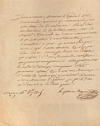 Prince Eugène DE BEAUHARNAIS, Vice Roi d’Italie,...