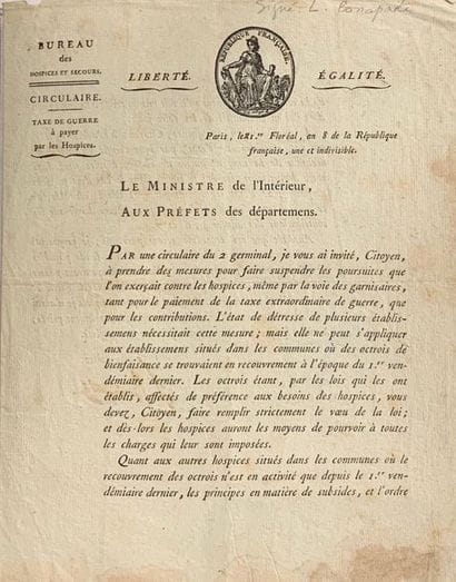 Important document imprimé avec vignette...