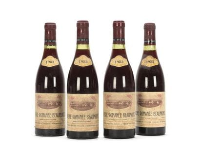 4 bouteilles VOSNE-ROMANÉE BEAUMONTS (1er...
