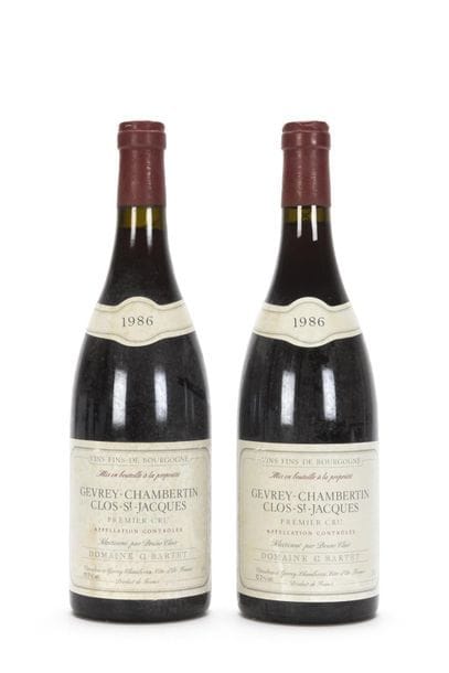 2 bouteilles GEVREY-CHAMBERTIN CLOS ST JACQUES...