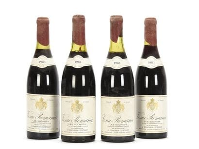4 bouteilles VOSNE-ROMANÉE LES SUCHOTS (1er...