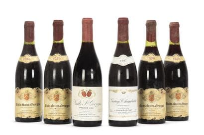 4 bouteilles NUITS-ST-GEORGES (1 accroc léger...