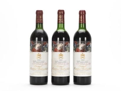 3 bottles CHÂTEAU MOUTON ROTHSCHILD (1 T.L.B.-;...