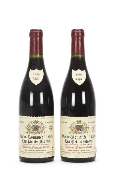 2 bouteilles VOSNE-ROMANÉE LES PETITS MONTS...
