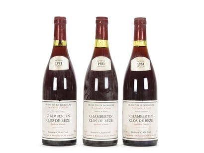 3 bottles CHAMBERTIN CLOS DE BÈZE (Grand...