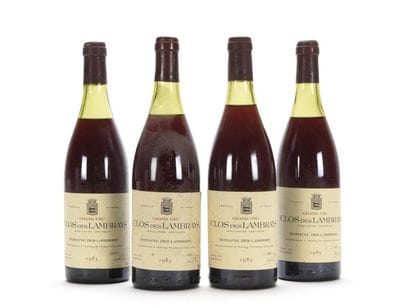 4 bouteilles CLOS DES LAMBRAYS (Grand Cru)...