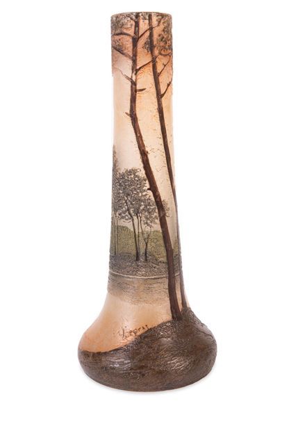 LEGRAS 

Vase?Verre gravé à l’acide et émaillé...