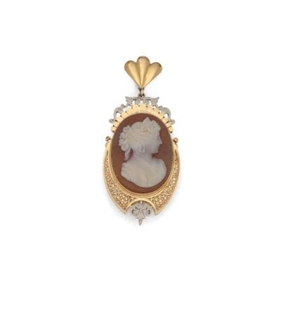 18K (750/1000) two-tone gold brooch-pendant...