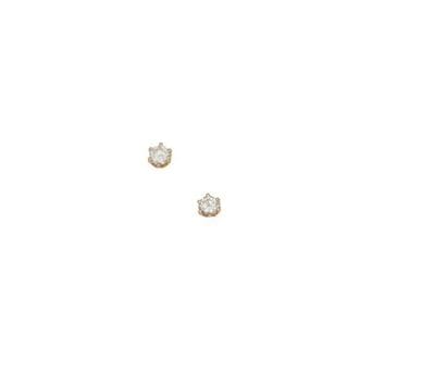 Pair of 18K (750/1000) yellow gold ear chips...