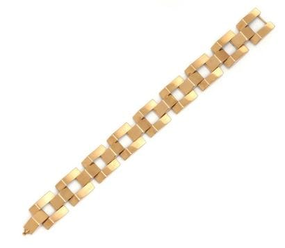 Tank bracelet in 18K (750/1000) yellow gold...
