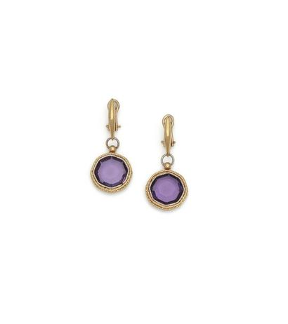 Pair of 18K (750/1000) two-tone gold earrings...