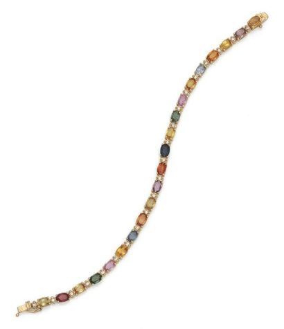 14K (585/1000) yellow gold line bracelet...
