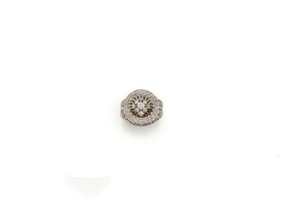 Ring in 18K (750/1000) white gold and platinum...
