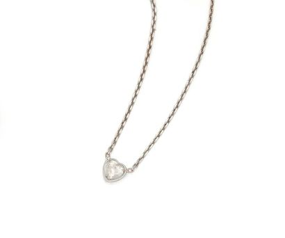 Necklace in 18K (750/1000) white gold decorated...