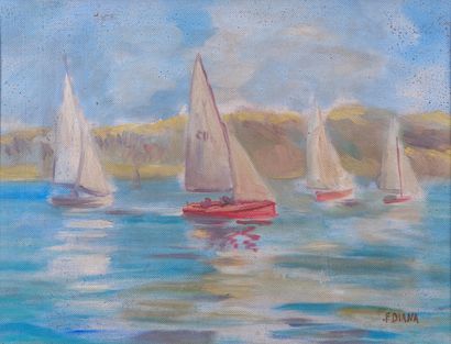 François DIANA (1903-1993) 

Bateaux en mer...