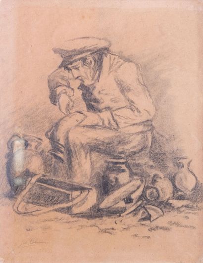 Joseph CABASSON (1841-1920) 

Le potier 

Dessin Signé...