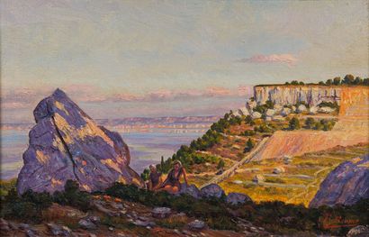 F. ROUME (XXème siècle) 

Vue de Vitrolles...