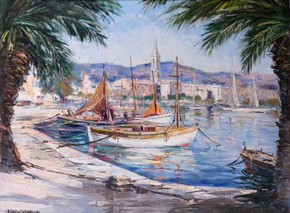 Tony CARDELLA (1898-1976) 

Pêcheurs à quai...