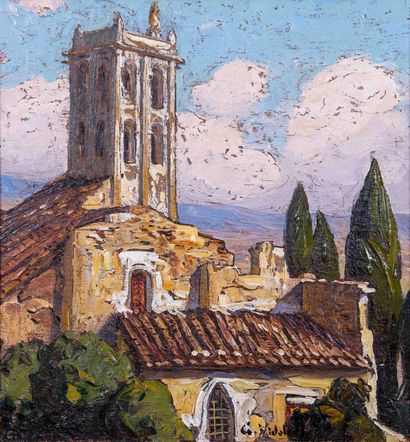 Gustave VIDAL (1895-1966) 

L’église 

Huile...